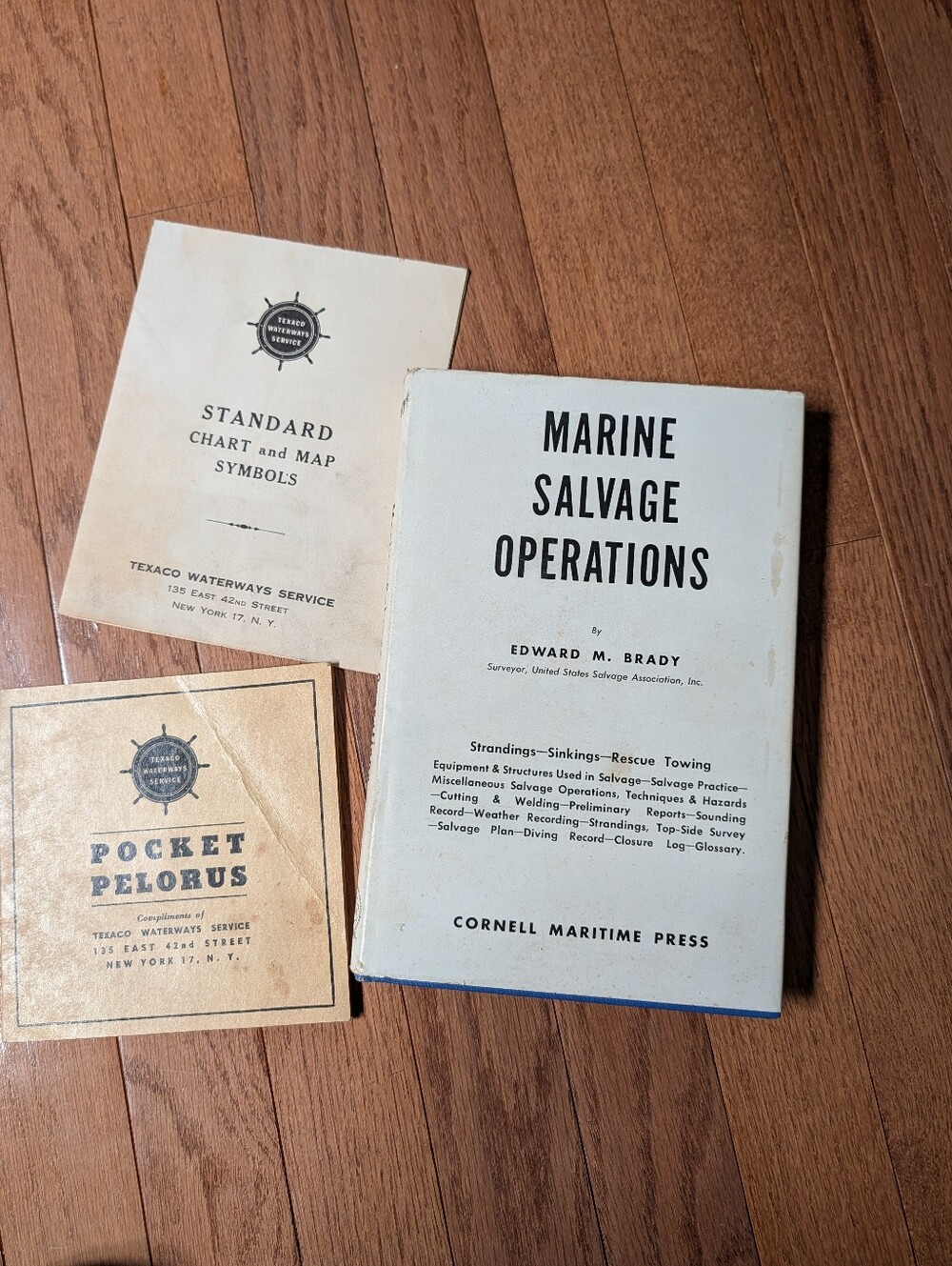 Bundle Marine Salvage Operations by Edward M. Brady, Pocket Pelorus, Std Charts
